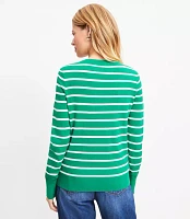 Striped Metallic Button Cuff Sweater