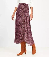 Petite Shimmer Floral Ruched Midi Skirt