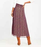 Petite Shimmer Floral Ruched Midi Skirt