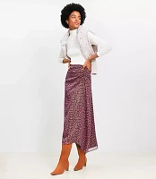 Petite Shimmer Floral Ruched Midi Skirt