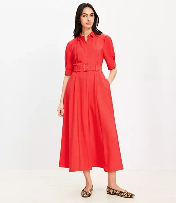 Belted Midi Pocket Dress