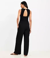 Cutout Back Smocked Jumpsuit