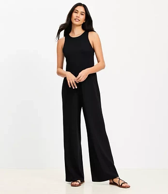 Cutout Back Smocked Jumpsuit