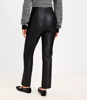 Petite Faux Leather Straight Pants