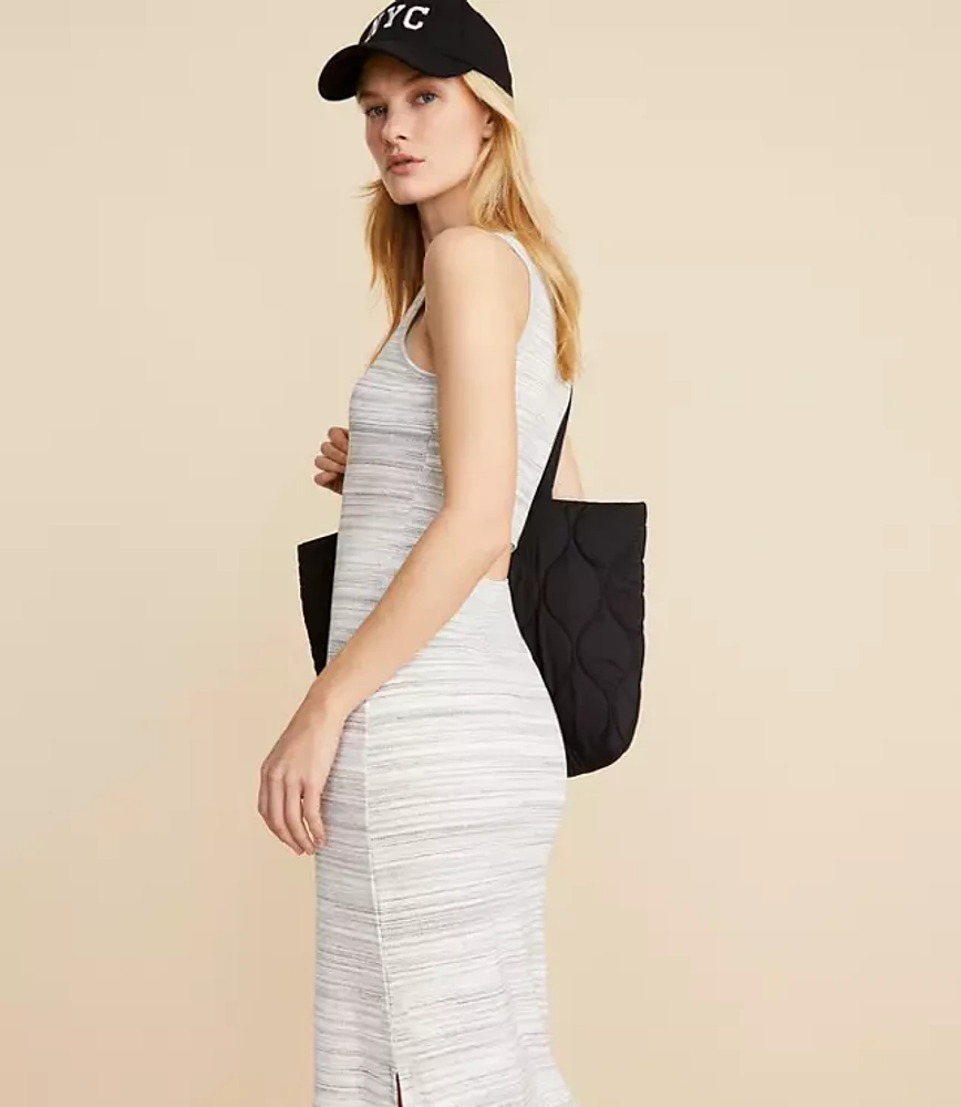 Lou & Grey Spacedye Ribbed Open Back Midi Dress