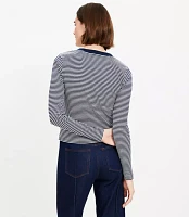 Petite Striped Pocket Cardigan Top