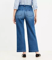 Curvy Sailor High Rise Wide Leg Crop Jeans Vintage Indigo Wash