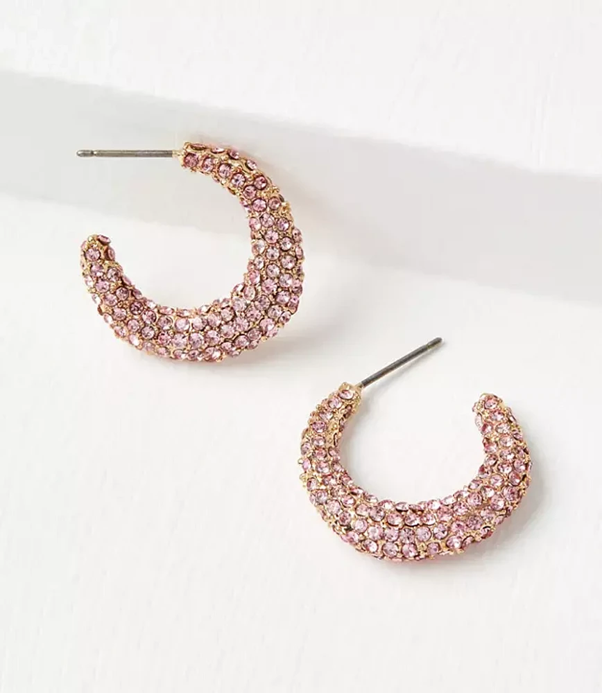 Pave Hoop Earrings