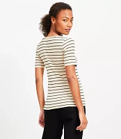 Stripe Ribbed Scoop Neck Tee