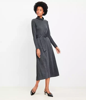 Petite Jersey Belted Midi Pocket Dress