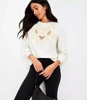 Petite Mosaic Cutout Sweatshirt