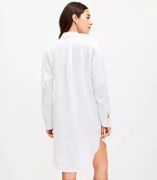 LOFT Beach Linen Swimsuit Coverup Pocket Shirt