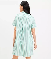 Petite Striped Mini Pocket Shirtdress