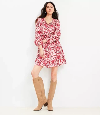 Tall Night Bloom Belted Mini Pocket Dress