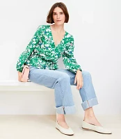 Floral Tie Peplum Blouse