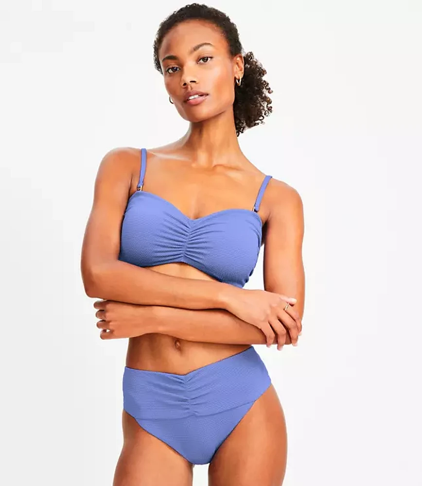 LOFT Beach Shirred High Waist Bikini Bottom