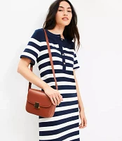 Petite Striped Ponte Mini Dress