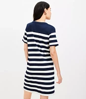 Petite Striped Ponte Mini Dress