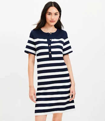 Petite Striped Ponte Mini Dress