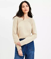 Petite Heathered Modern Ribtrim Sweater