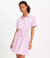 Striped Mini Pocket Shirtdress