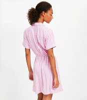 Striped Mini Pocket Shirtdress