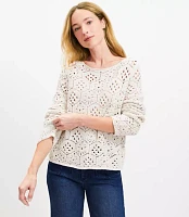 Petite Honeycomb Pointelle Sweater