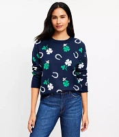 Petite Shamrock Horseshoe Sweater