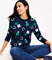 Petite Shamrock Horseshoe Sweater