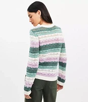 Stitched Stripe V-Neck Sweater