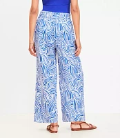 Petite LOFT Beach Spiral Linen Wide Leg Pants