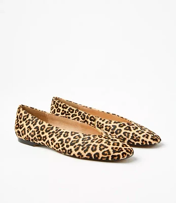 Cheetah Print Haircalf High Vamp Flats