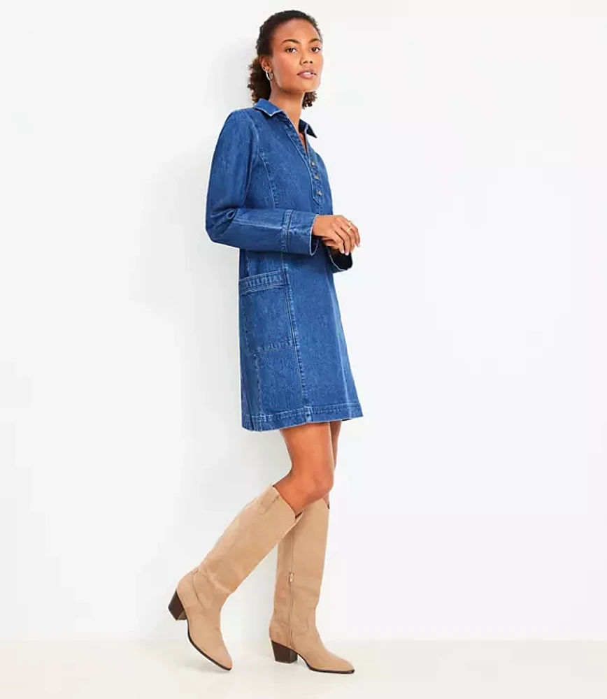 Tall Denim Pocket Mini Dress