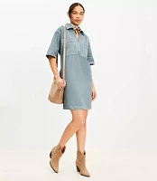 Petite Twill Patch Pocket Mini Dress