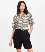 Striped Crochet Modern Tee