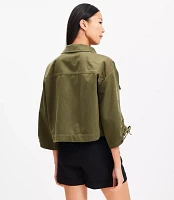 Tie Sleeve Twill Utility Jacket