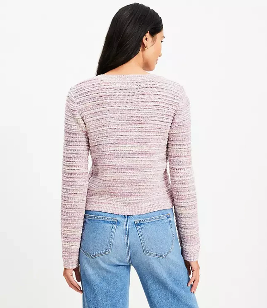 Petite Marled Textured Sweater Jacket