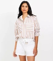 Striped Poplin Utility Everyday Shirt
