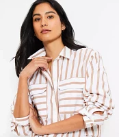 Striped Poplin Utility Everyday Shirt