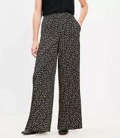 Petite Fluid Pull On Wide Leg Pants Dot