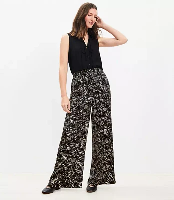 Petite Fluid Pull On Wide Leg Pants Dot