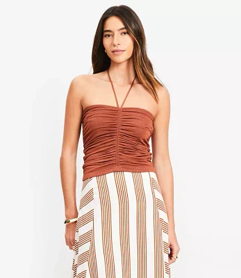 Shimmer Ruched Halter Top
