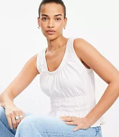 Shirred Peplum Tank Top