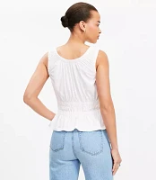 Shirred Peplum Tank Top