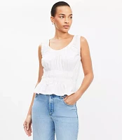 Shirred Peplum Tank Top