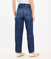 Petite High Rise Barrel Jeans in Dark Wash