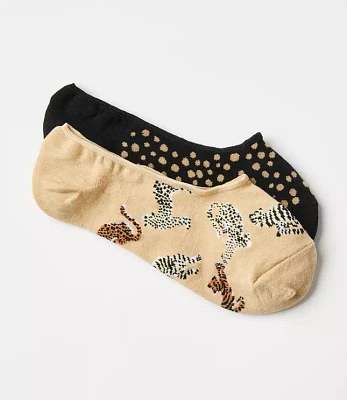 Cheetah Print No Show Sock Set