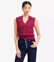 Petite Pointelle V-Neck Sweater Vest