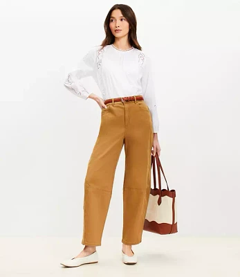 Petite High Rise Barrel Pants Canvas