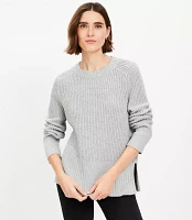 Petite Heathered Ribbed Tunic Sweater